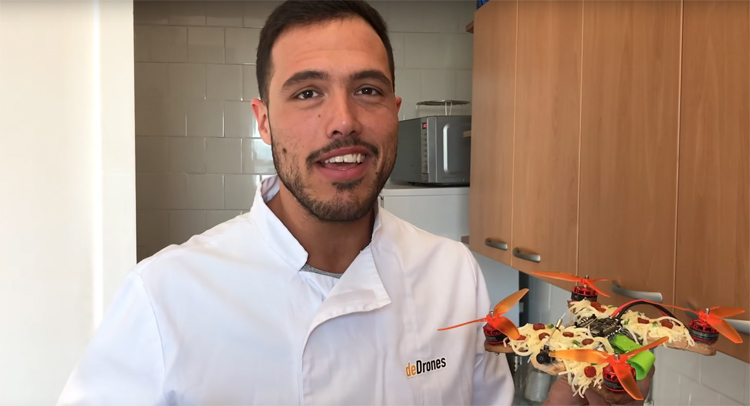 YouTuber maakt FPV racingdrone van pizza